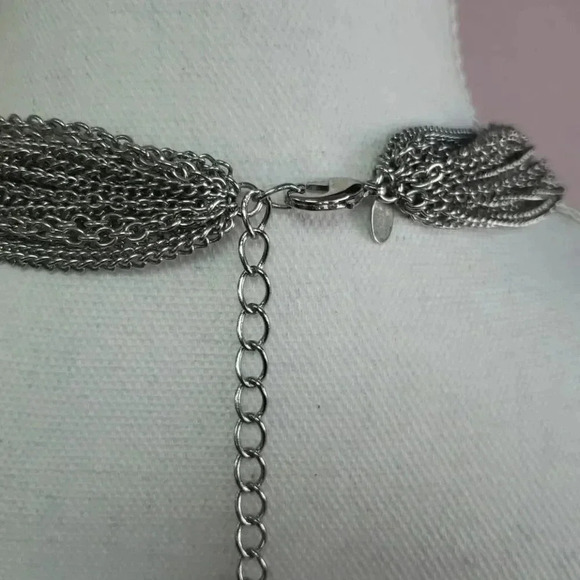 Multi Strand Blue Stone Statement Necklace - Picture 4 of 4